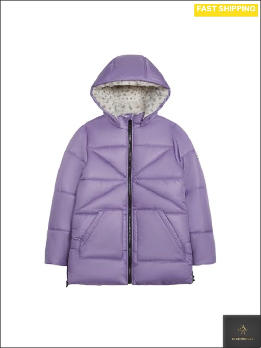 Girls Heavyweight Puffer Jacket Faux Fur Hood Beanie